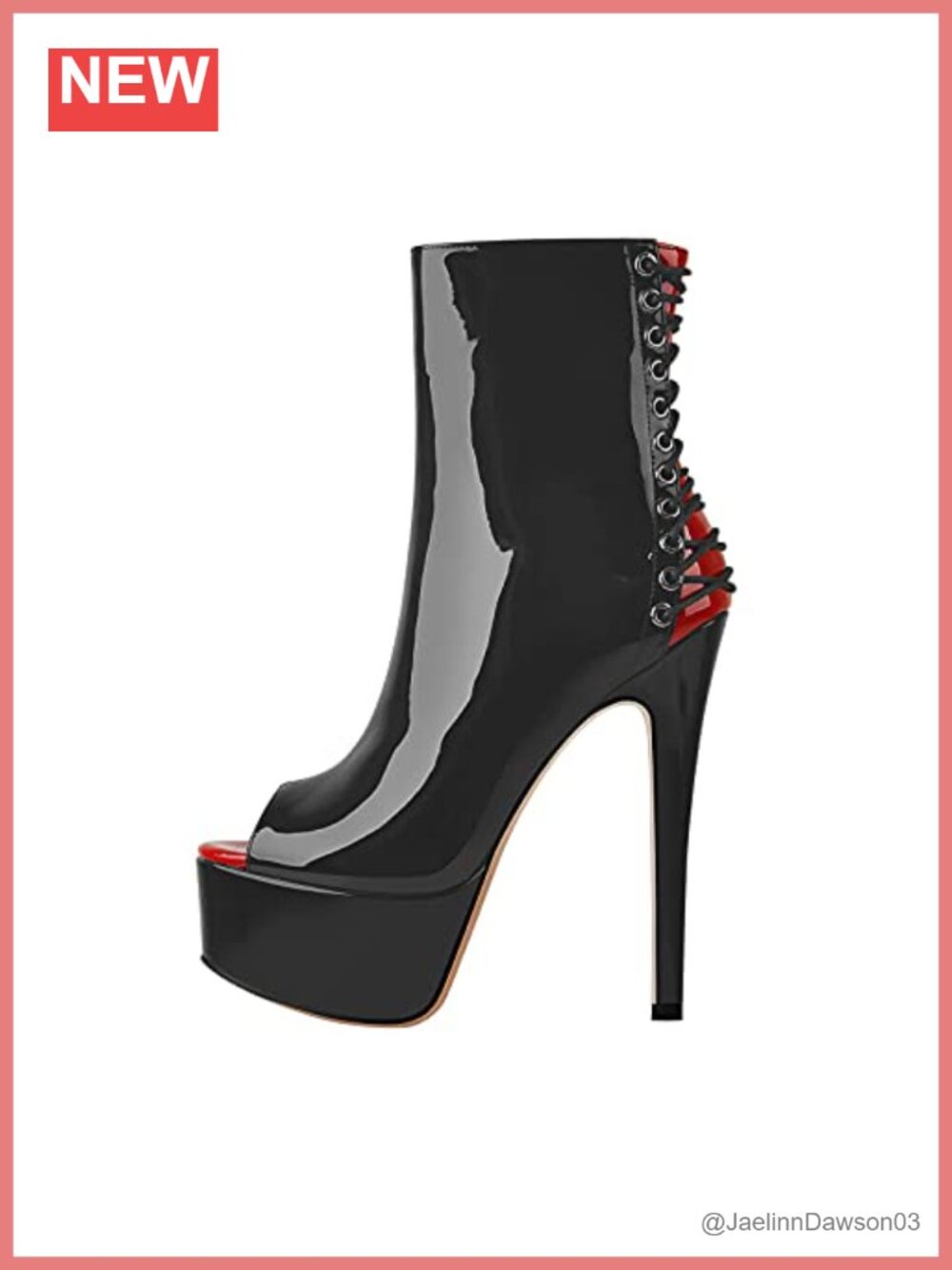 Women's Peep Toe Platform Stiletto Ankle Boots Zip Closure